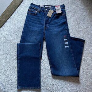 NWT Levi's Ribcage Straight Full Length High Rise Dark Wash Jeans Size 29/32